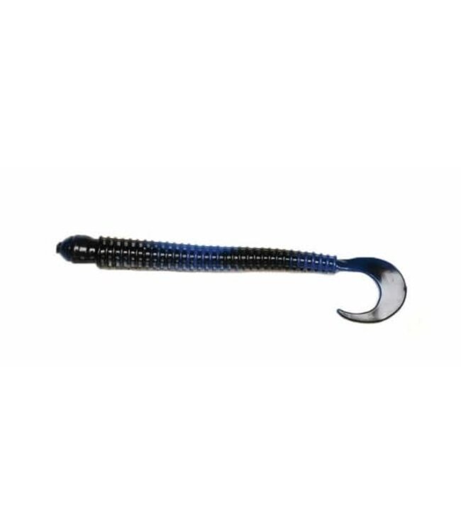 (RW402) BIG BITE BAITS 4" DISC WORM BLACK BLUE SWIRL