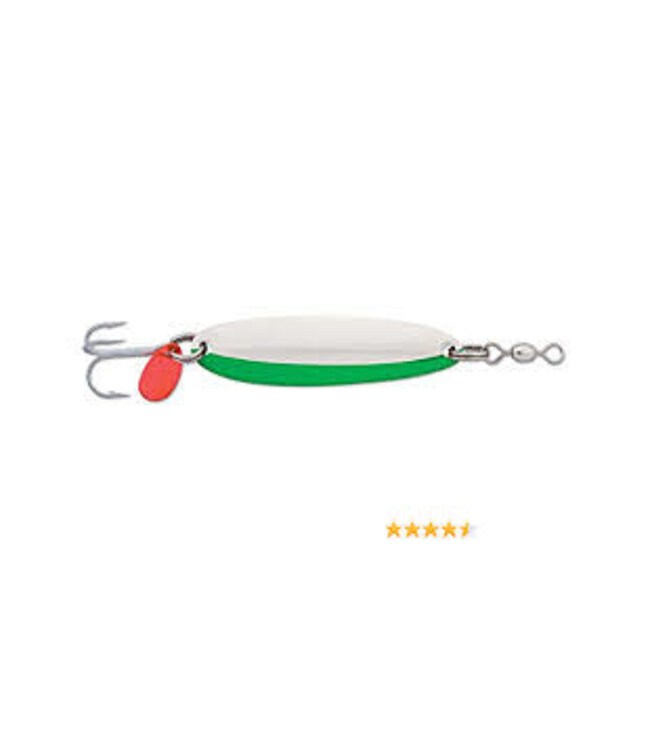 LUHR-JENSEN KROCODILE SPOON 1/2OZ CHROME/NEON GREEN STRIPE