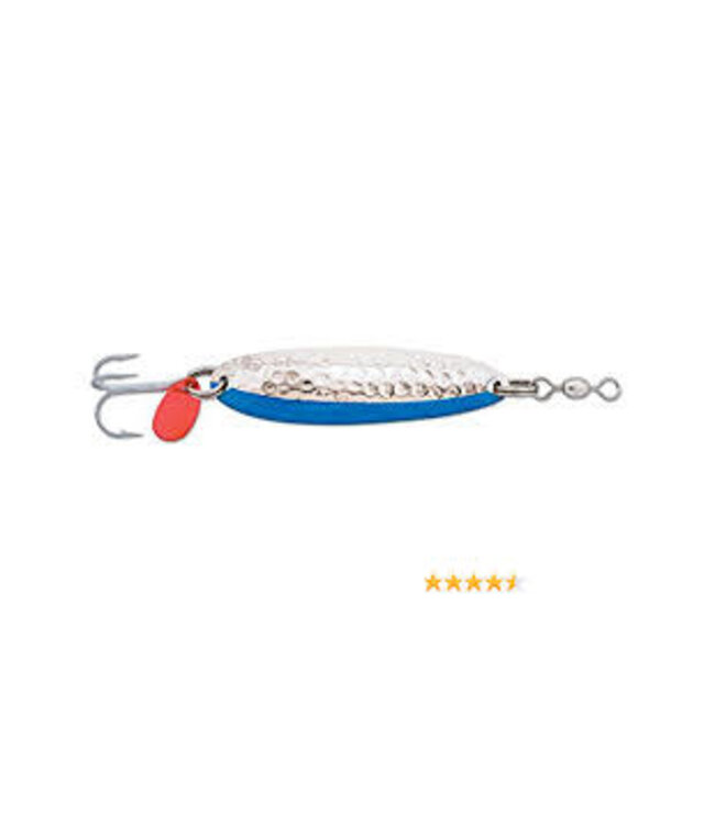 LUHR-JENSEN KROCODILE SPOON 1/2OZ HAMMERED CHROME/NEON BLUE STRIPE