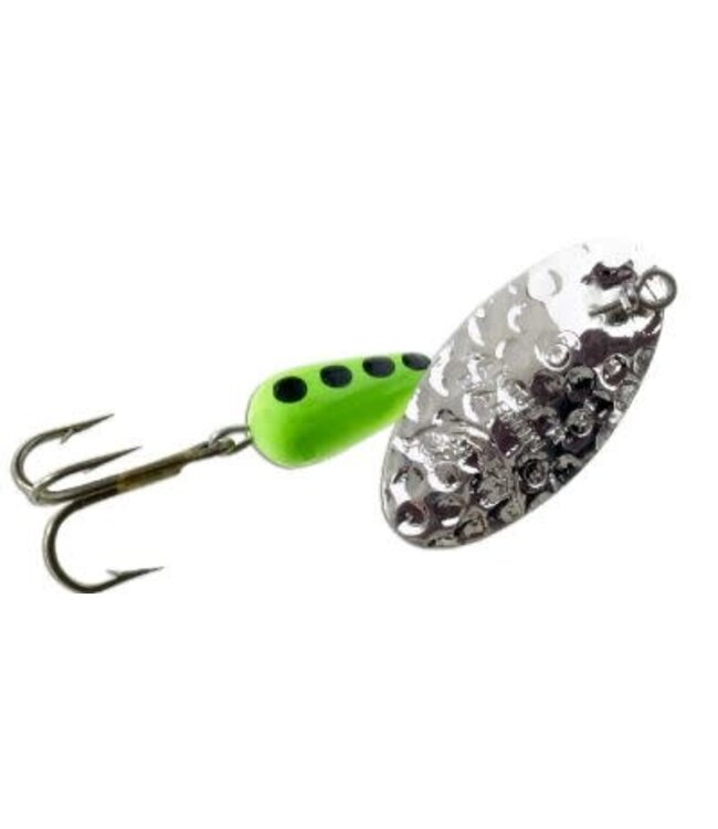 PANTHER MARTIN PANTHER MARTIN:HAMMERED - HAMMERED SILVER BLADE/CHART BODY/BLACK DOT - 1/16OZ