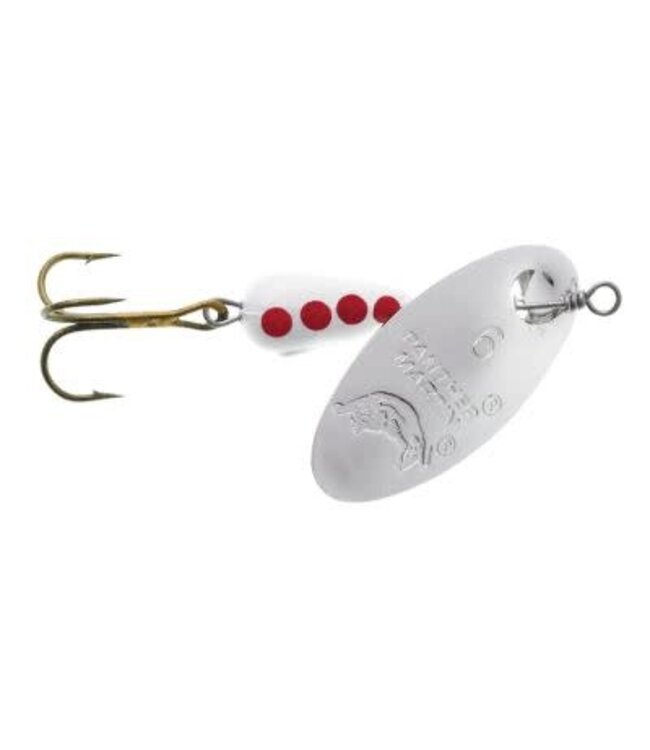 PANTHER MARTIN PANTHER MARTIN:REGULAR - SILVER BLADE/WHITE BODY/RED DOT - 1/16OZ