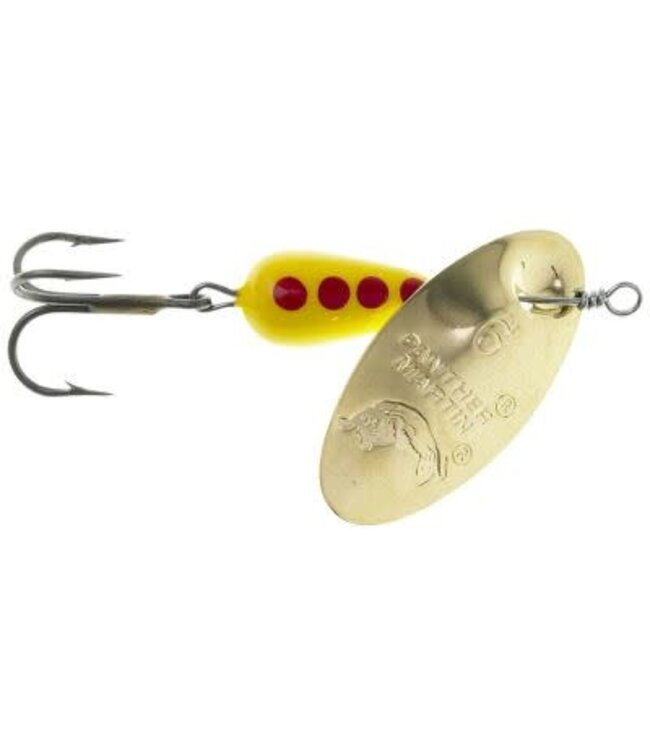 PANTHER MARTIN PANTHER MARTIN:REGULAR - GOLD BLADE/YELLOW BODY/RED DOT - 1/16OZ