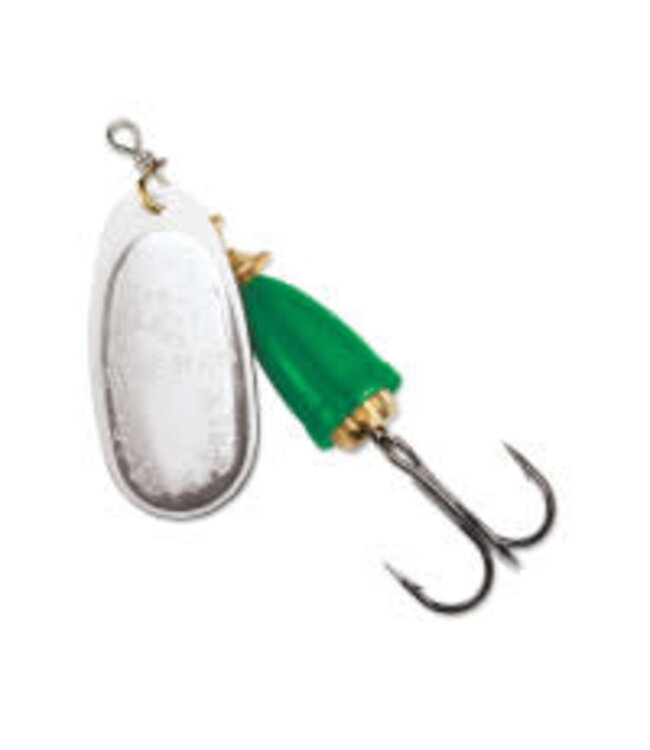 BLUE FOX SUPER VIBRAX #4 3/8oz SILVER/FLOURESCENT PAINTED GREEN