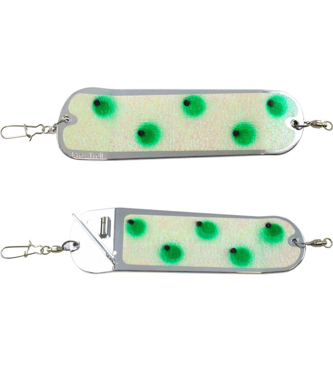 (PC8-839)  PRO-TROLL  PROCHIP 8 FIN FLASHER CHROME BLACK EYED PEAS