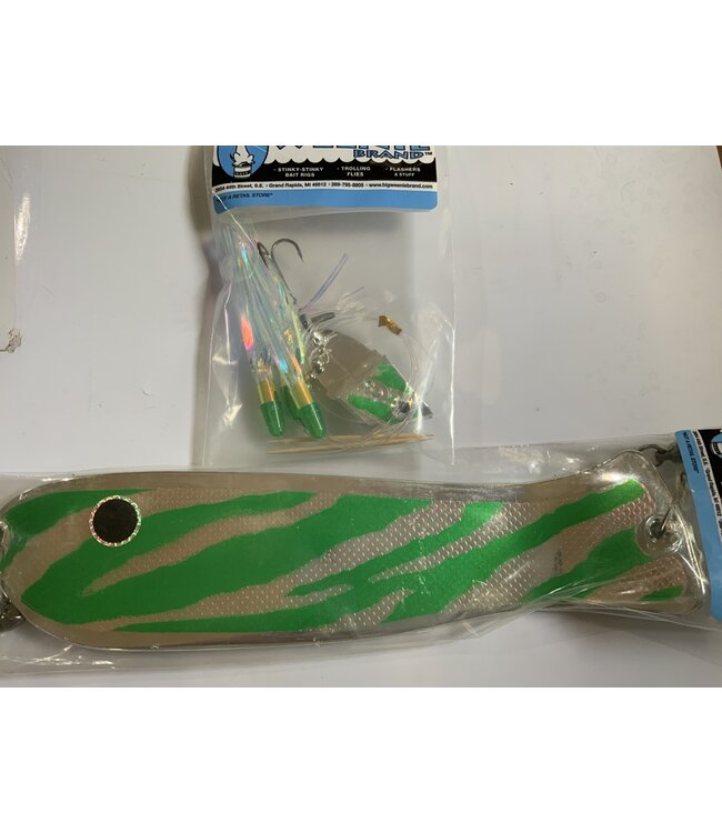 Big Weenie Brand LLC BIG WEENIE 10" GREEN TRIBAL CHROME CUT BAIT RIG COMBO FLASHER