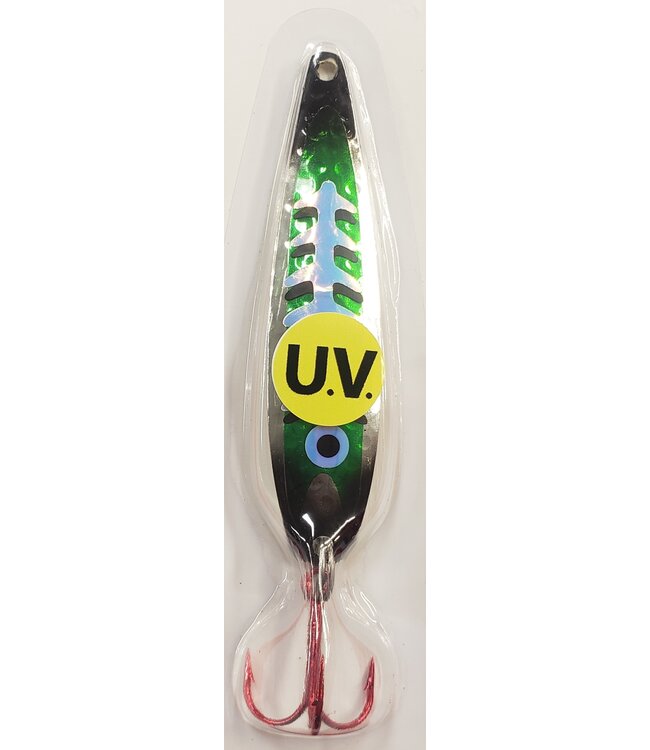 DREAMWEAVER LURE COMPANY (SS1438UV) DREAMWEAVER SUPER SLIM SPOON UV BLACK/GREEN