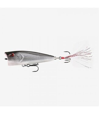 13 Fishing POPPY MC POP FACE - POPPER BAIT -3 5/8OZ CHROME BLACK BACK