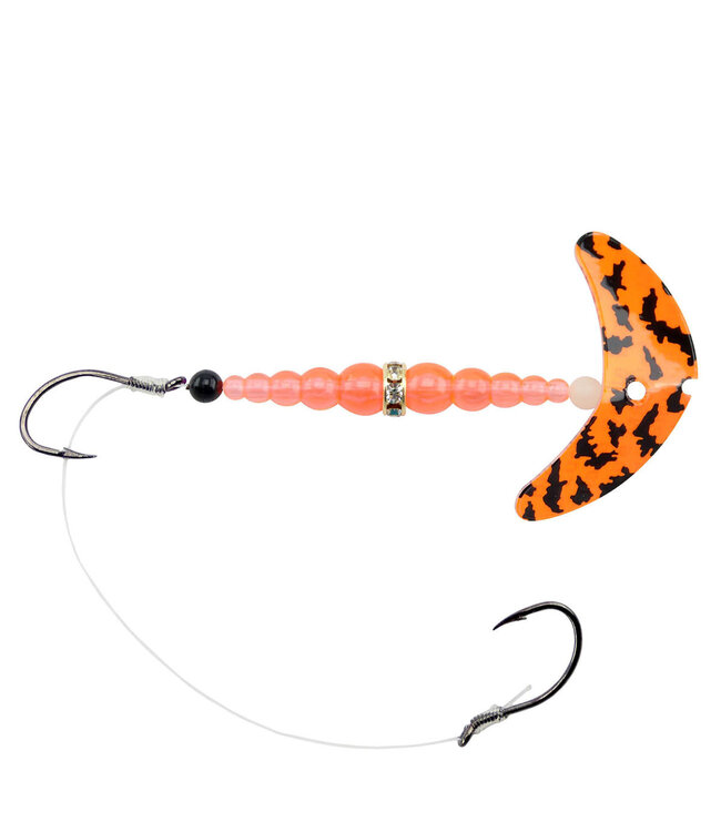 Mack's Lure Inc. (21205) MACKS DOUBLE WHAMMY SZ4 Walleye Spinner Rig, Orange Black