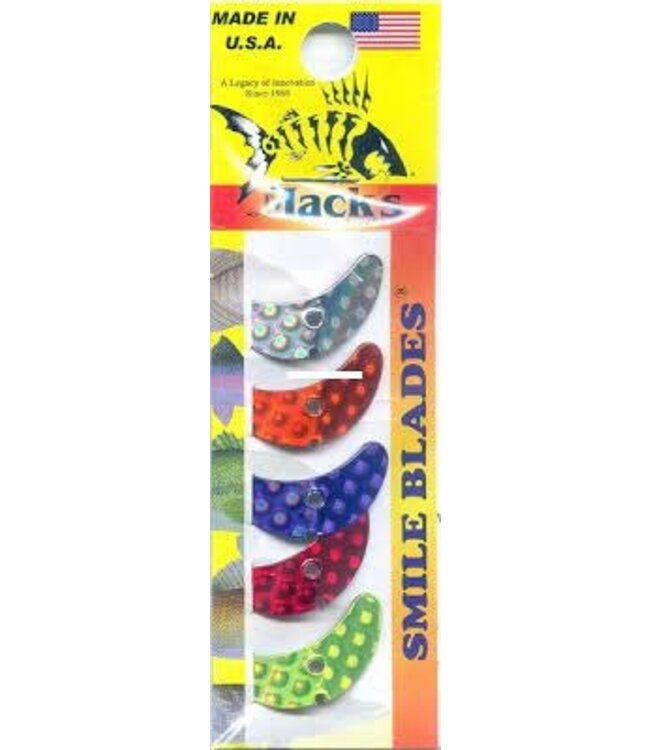(65200) Macks Lure Smile Blade, 1.1" Assorted Scale, 5/Pack