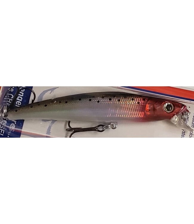 Challenger Lures JL120-SM08 CHALLENGER JR. MINNOW 3-1/2" 5/16 OZ BLACK/SILVER RED HEAD