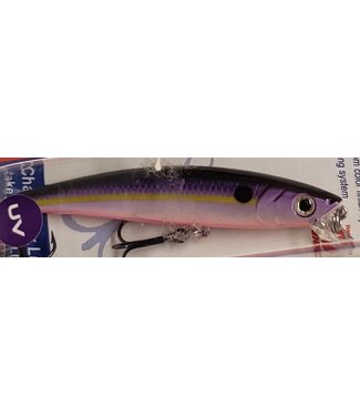 Challenger Lures CHALLENGER JR. MINNOW  3-1/2" 5/16 OZ PUR CHT STRIPE WHT BELLY (JL120-T25F-1)