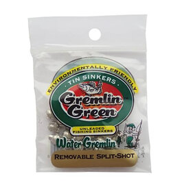 WATER GREMLIN CO. ZPSS-BB  WATER GREMLIN GREEN SZ-BB TIN REMOVABLE SPLITSHOT SINKERS 48/BAG