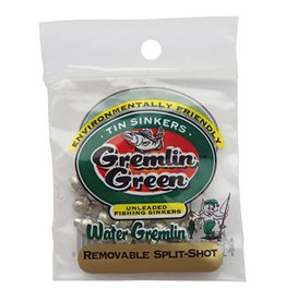 WATER GREMLIN CO. WATER GREMLIN GREEN SZ-7 TIN REMOVABLE SPLITSHOT SINKERS 24/BAG