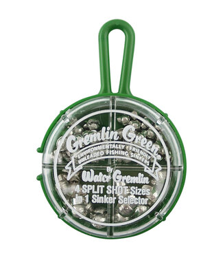 WATER GREMLIN GREEN 4 IN ONE SINKER SELECTOR TIN SPLIT SHOT (SM GREEN PAN) DIAL PACK