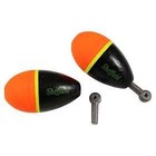 Sheffield Fishing Products SHEFFIELD WEIGHTED FOAM FLOATS X-SMALL1.25" ORANGE / BLACK WITH REMOVABLE LEAD PEG