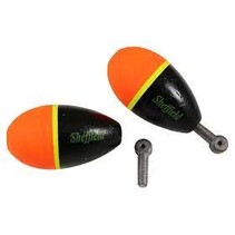 SHEFFIELD WEIGHTED FOAM FLOATS X-SMALL1.25" ORANGE / BLACK WITH REMOVABLE LEAD PEG