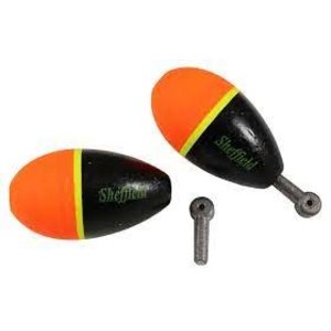 SHEFFIELD WEIGHTED FOAM FLOATS X-SMALL1.25 ORANGE / BLACK WITH REMOVABLE  LEAD PEG