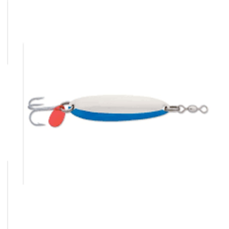LUHR-JENSEN KROCODILE SPOON 1/2OZ CHROME/NEON BLUE STRIPE