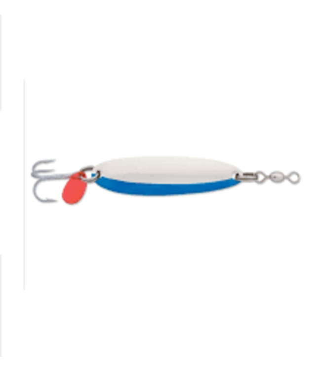 LUHR-JENSEN KROCODILE SPOON 1/2OZ CHROME/NEON BLUE STRIPE