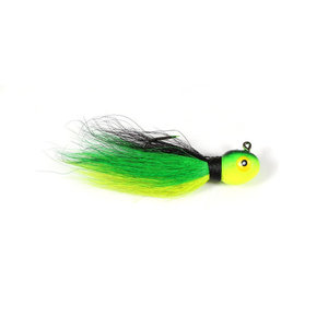Challenger Plastic Products Challenger Bucktail Jig 1/4oz Black Green Chartreuse