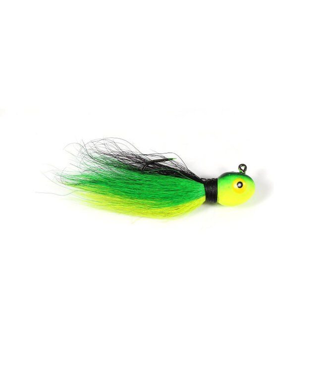 Challenger Lures Challenger Bucktail Jig 1/4oz Black Green Chartreuse
