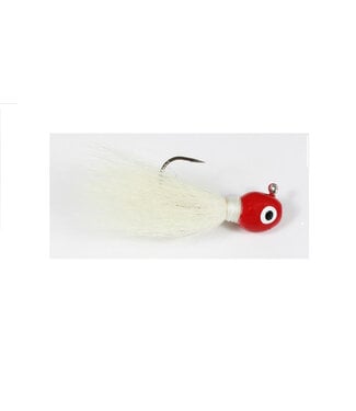 Challenger Lures Challenger Bucktail Jig 1/2oz Red Head White Body