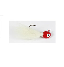 Challenger Plastic Products Challenger Bucktail Jig 3/8oz Red Head White Body