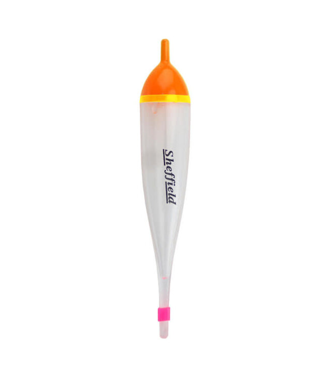 Sheffield Fishing Products SHEFFIELD FLOAT 2/PK SZ 4.0G CRYSTAL CLEAR W/ FLOURESCENT ORANGE TOP 2/PK