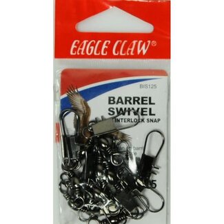 EAGLE CLAW SZ-12 BLACK BARREL SWIVEL 5/PK