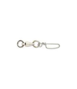 SAMPO BALL BEARING SWIVEL WELDED RING W/COASTLOCK SNAP NICKEL 60LB 3 PK
