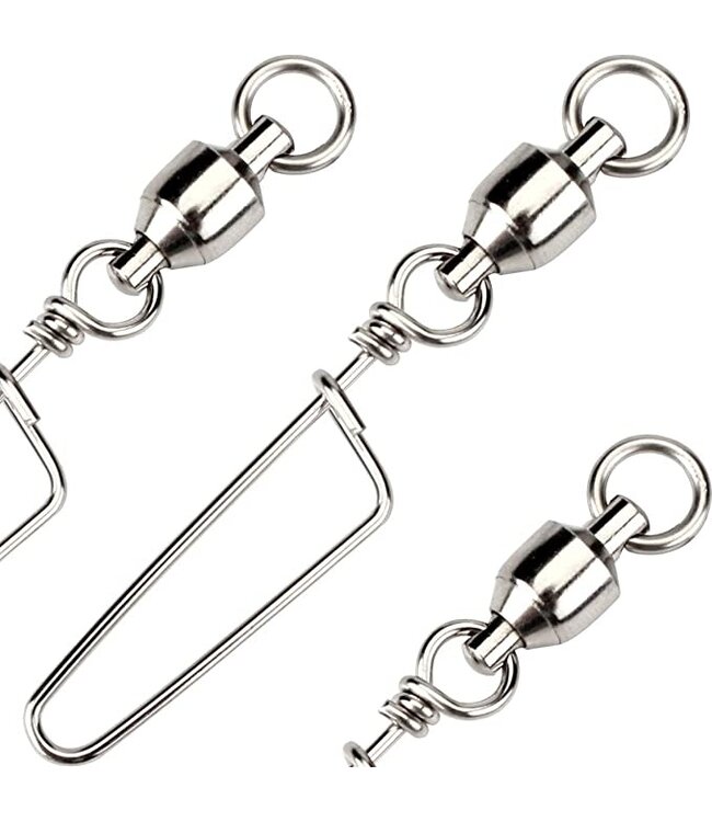Rome Specialty Co, Inc. SAMPO SWIVEL WELDED RING W/COASTLOCK SNAP NICKEL  SZ 4 100 LB  2 PK