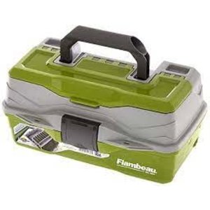 FLAMBEAU/FEATHER FLEX Flambeau tackle box  1 tray Gray/Green 6per case