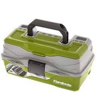 FLAMBEAU/FEATHER FLEX Flambeau tackle box  1 tray Gray/Green 6per case