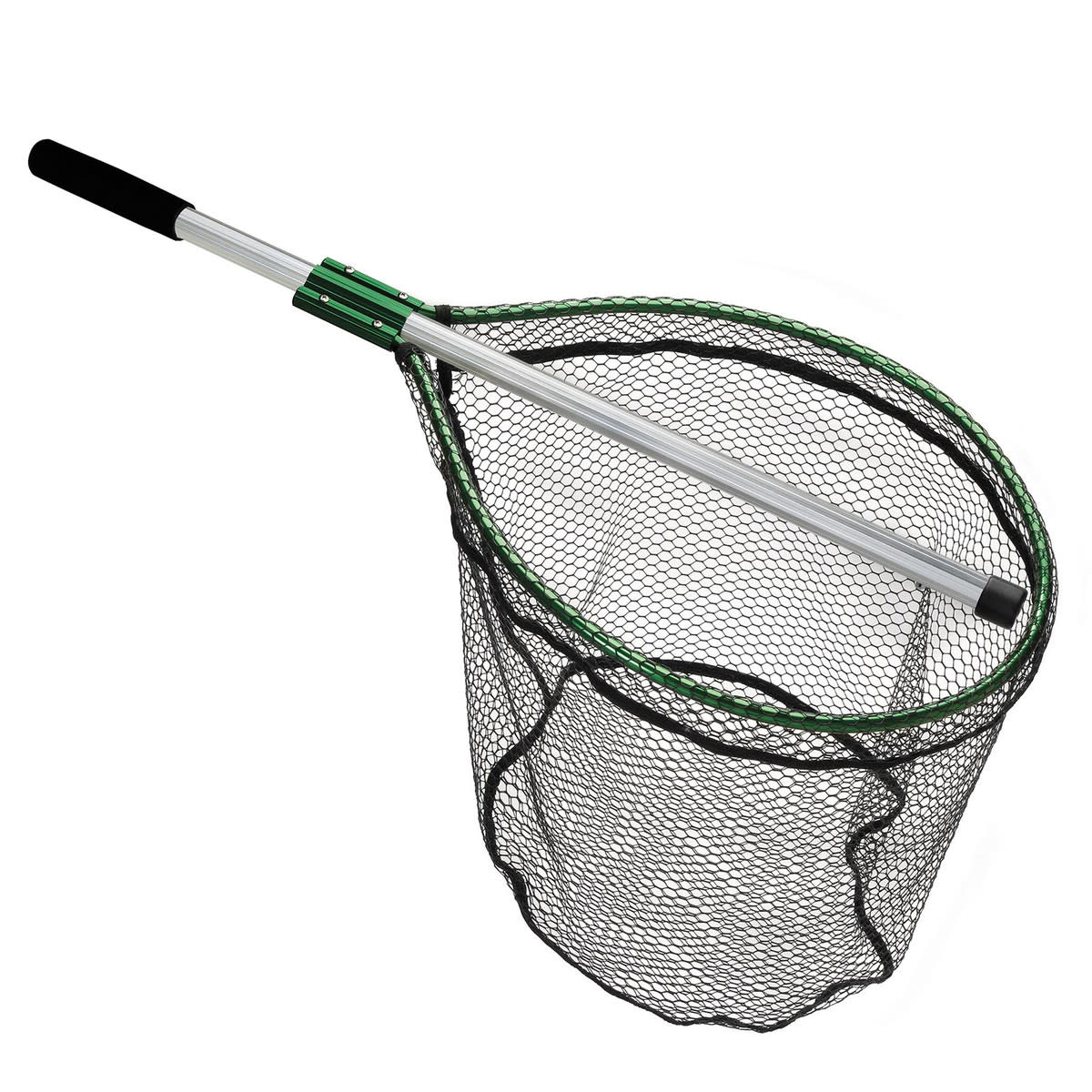G. PUCCI & SONS, INC. BECKMAN NET 31 X 36 BOW, COATED, 40 DEEP, 4'-7'  EXTENDABLE HNDL GREEN/SILVER - All Seasons Sports