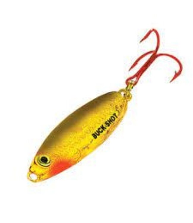 NORTHLAND FISHING TACKLE NORTHLAND BUCK-SHOT RATTLE SPOON 1/16oz GOLD SHINER BRS2-12