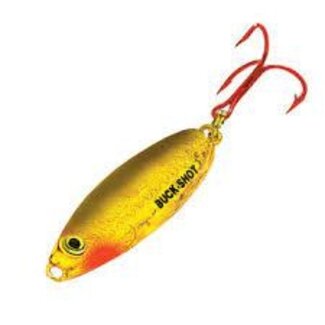 NORTHLAND FISHING TACKLE NORTHLAND BUCK-SHOT RATTLE SPOON 1/8oz GOLD SHINER BRS3-12