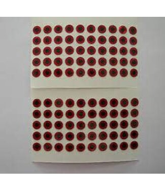 Wapsi (EYS6337) FLAT STICK ON EYES 5/32" RED PRISM