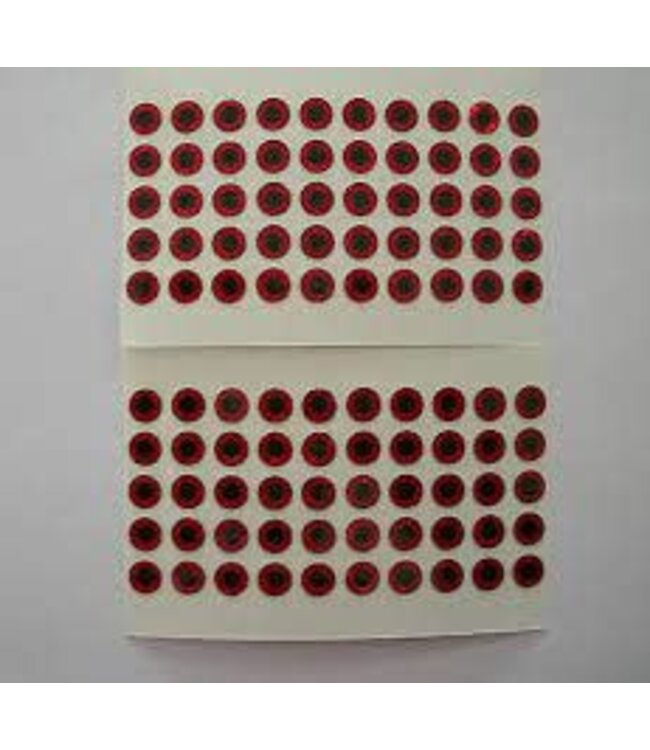Wapsi (EYS6337) FLAT STICK ON EYES 5/32" RED PRISM