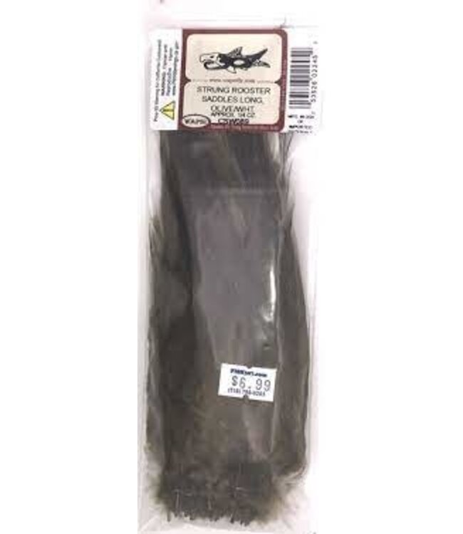 Wapsi (CSW089) STRUNG ROOSTER SADDLES LONG, OLIVE/WHT