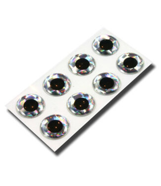 Wapsi (EYS3312) FLAT STICK ON EYES 1/4" HOLO.SILVER