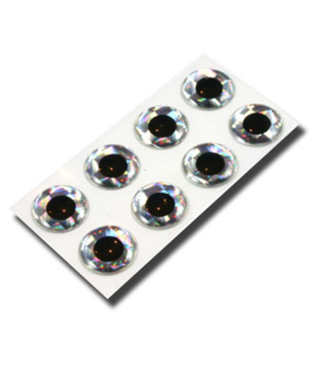 Wapsi (EYS3312) FLAT STICK ON EYES 1/4" HOLO.SILVER