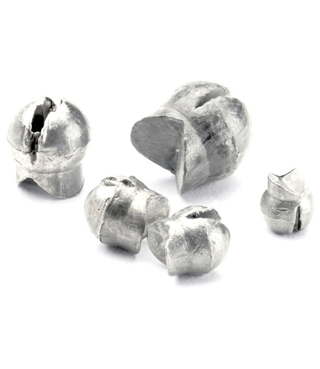 BULLET WEIGHT REUSABLE SPLIT SHOT 9/16 OZ LEAD 1#  30pc NYS LEGAL