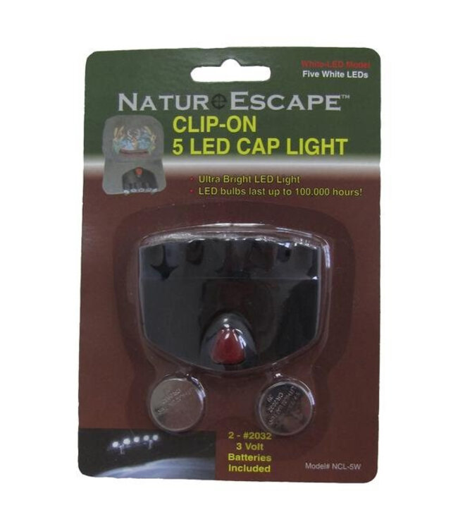 HT ENTERPRISES HT NATURESCAPE BLACK CLIP-ON 5 WHITE LED CAP LIGHT (BATTERIES INCLUDED)
