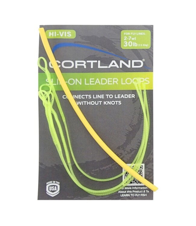 Cortland Slip-On Leader Loops - 4 Per Bag Cortland Yellow Leader Loops