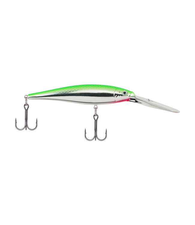 PURE FISHING BERKLEY FLICKER MINNOW SZ 7  3" 1/4 OZ DEPTH 14'-17' LIME CHROME