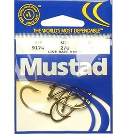 Mustad Mustad 9174-BR  O'Shaughnessy Live Bait, Extra Strong, 3X Short, Forged - Bronze sz4 100pk