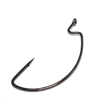 Spro Corp. GAMAKATSU Worm hook, Offset, ExtraWide Gap, NSBlackSz.6/0,  3/pk