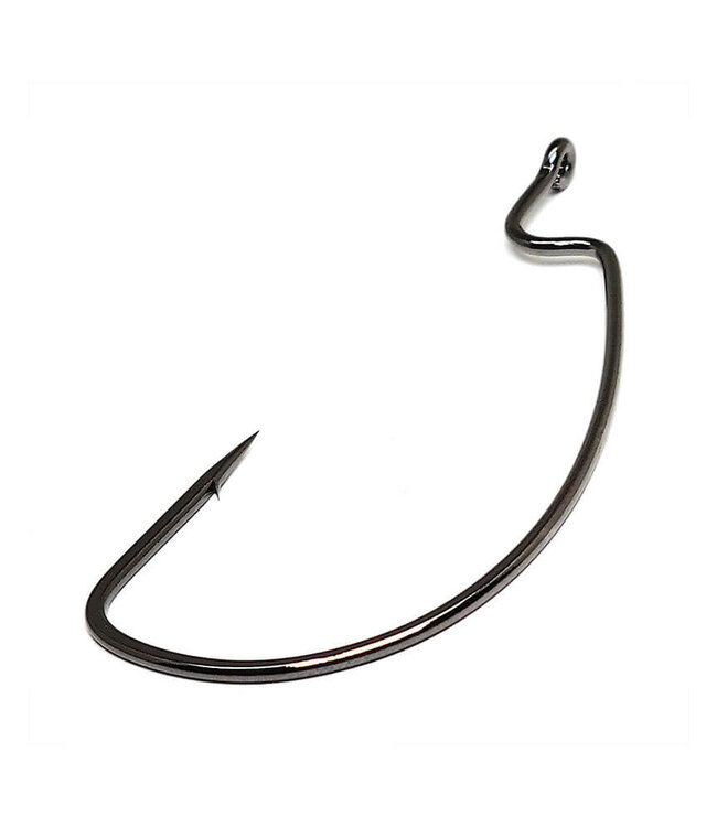 Spro Corp. GAMAKATSU Worm hook, Offset, ExtraWide Gap, NSBlackSz.6/0,  3/pk