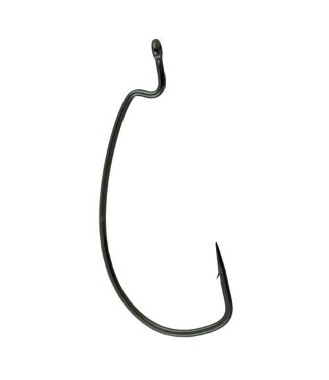 Spro Corp. GAMAKATSU Worm hook, Offset, ExtraWide Gap, NSBlackSz.4/0,  4/pk