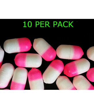 BAIT RIG FLOATS  PINK/WHITE 1/4"